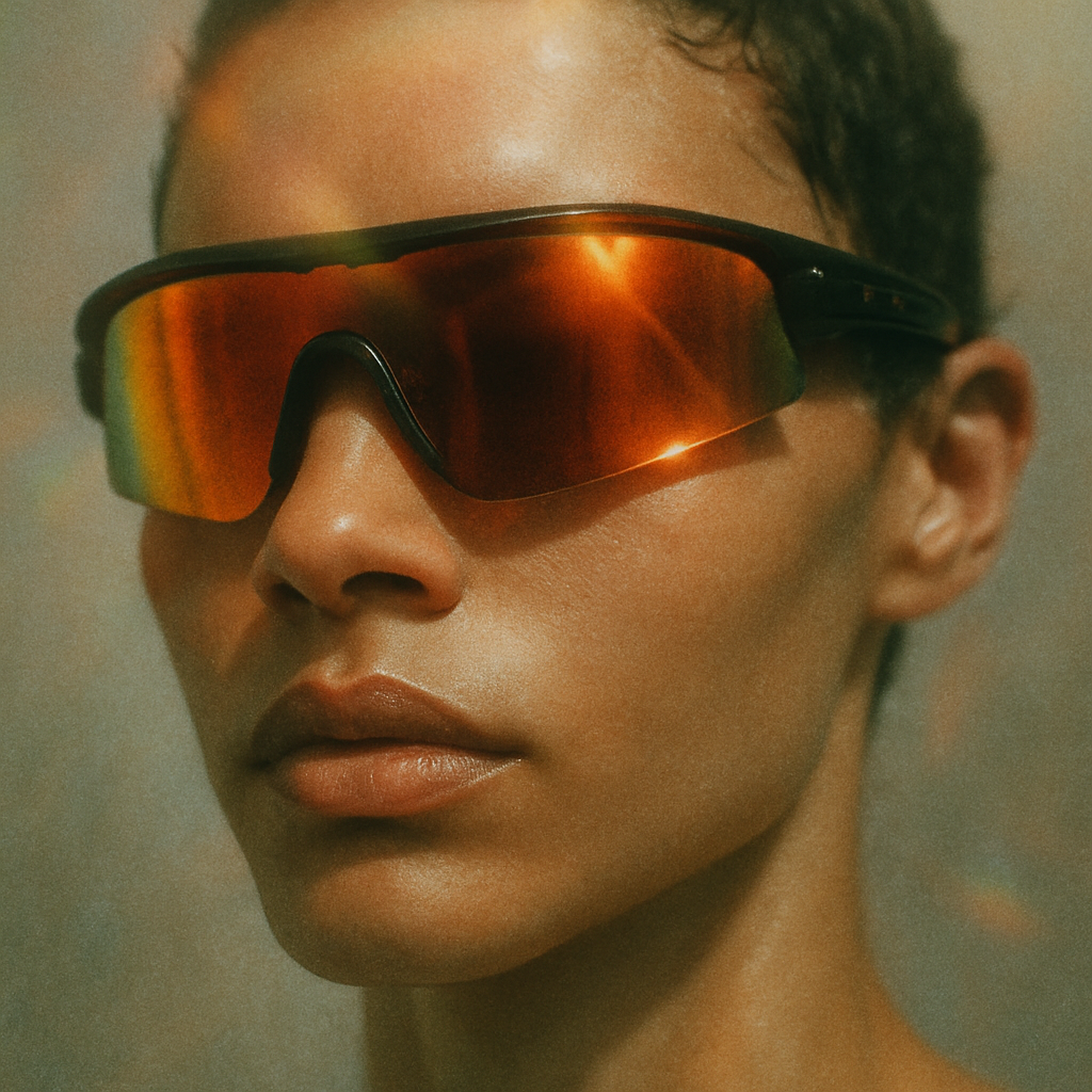 Orange sport glasses, editorial shot